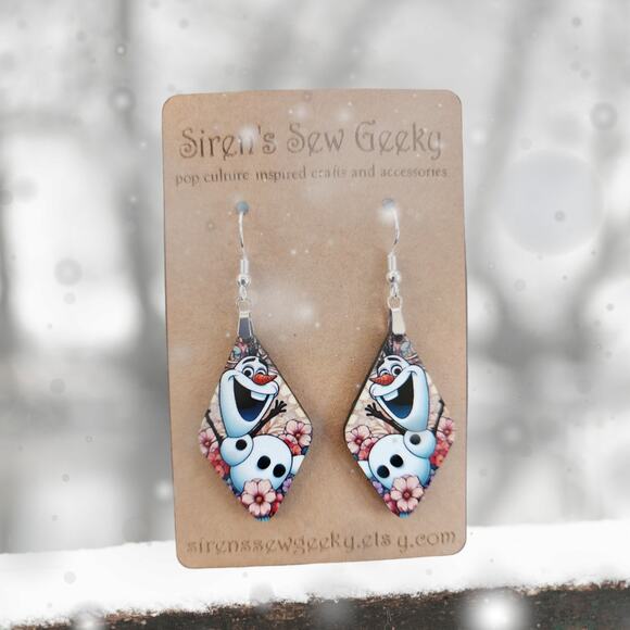 Olaf Frozen Snowman Disney Earrings - Picture 1 of 4